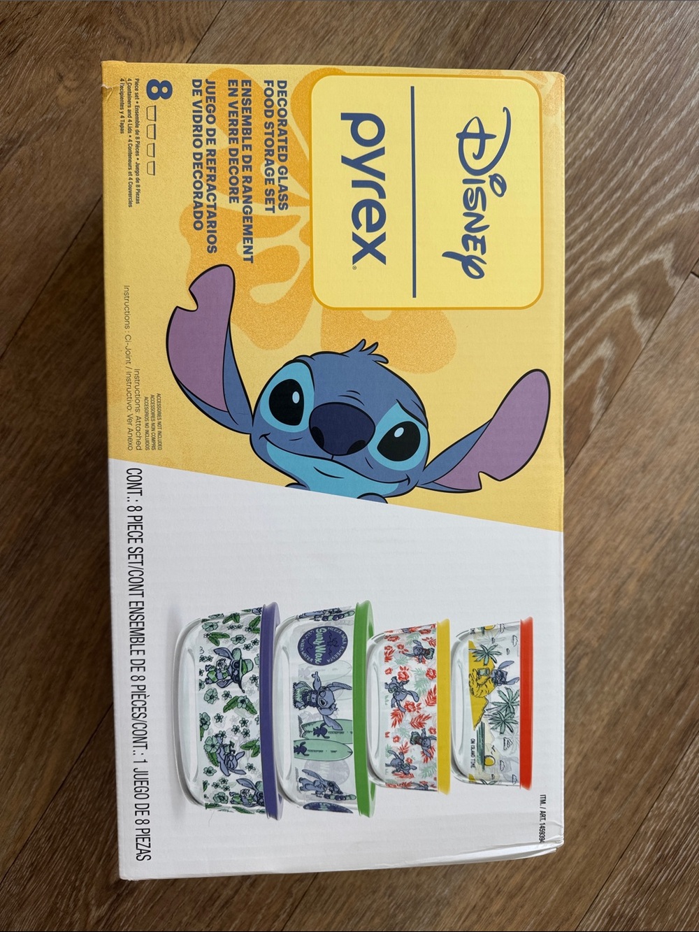 Pyrex Disney Stitch Storage Bowls+Multicolor Lids NWT NEVER USED.  NEVER OPENED